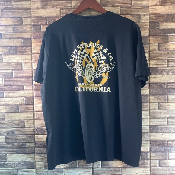 NWT Mens 3XL Black Levi’s Strauss Racing T Shirt - Picture 2 of 6